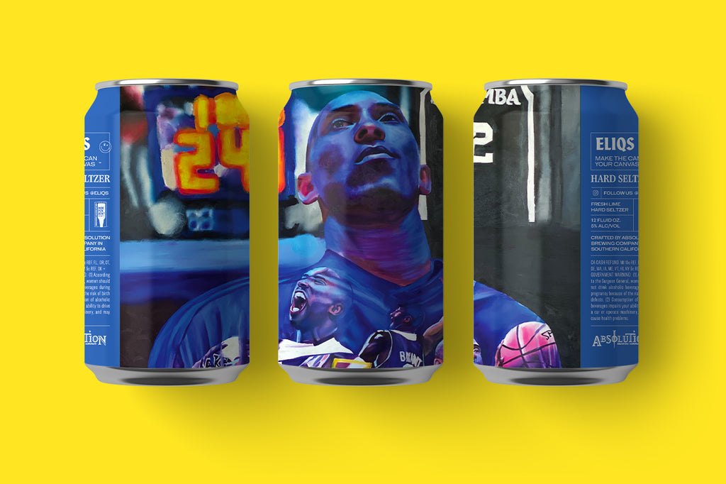 Art painting honoring Kobe Bryant on a custom can.