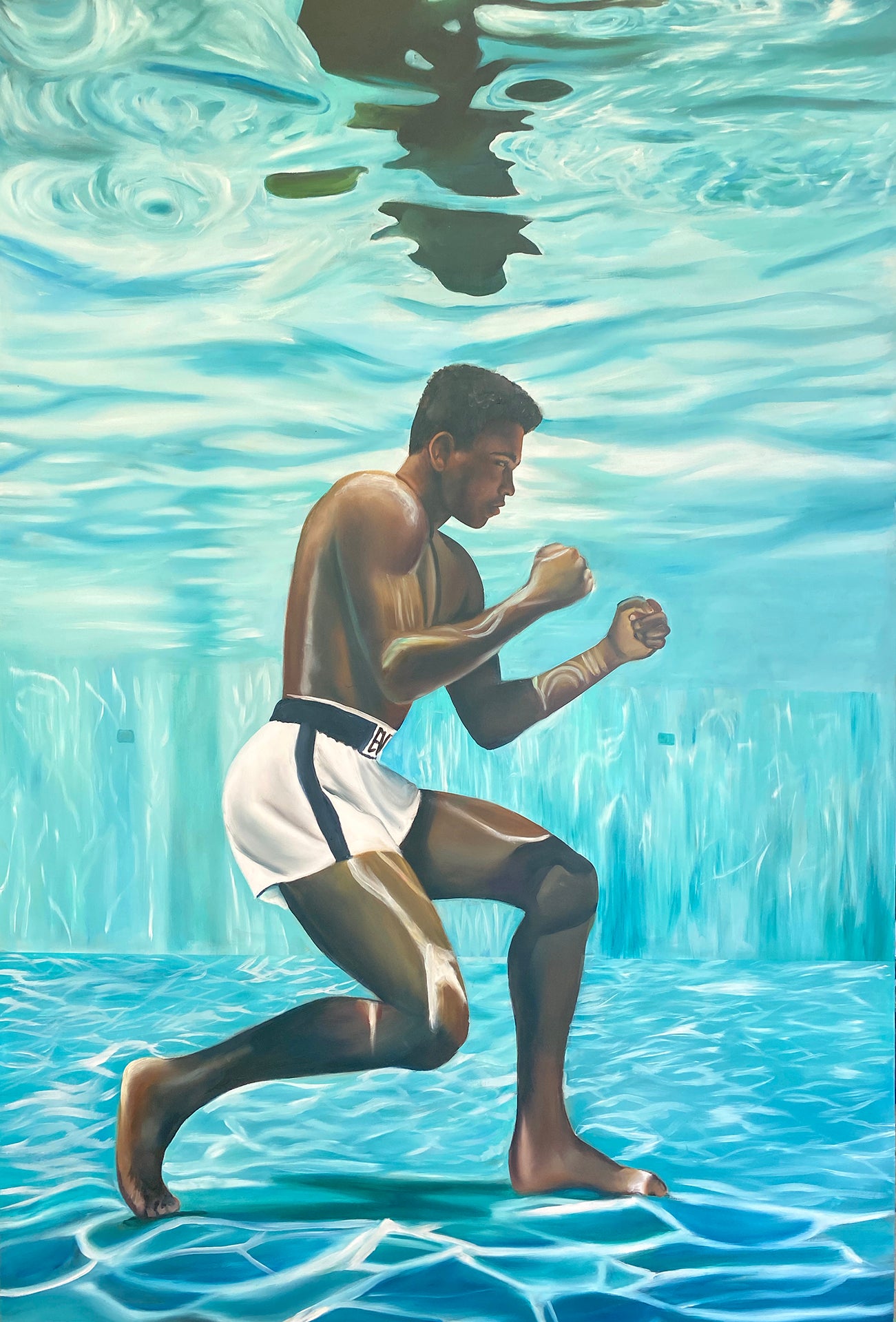 Muhammad Ali Under Water Canvas Print